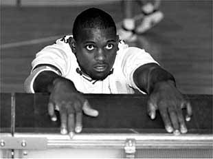 Darren Phillip, en un entrenamiento con el Unicaja.