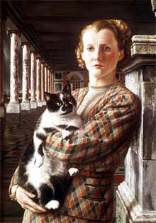 El óleo  Wilma con un gato  (1940), de Carel Willink.