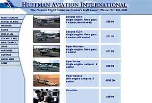 Página web de la escuela de pilotos donde aprendieron los terroristas.