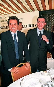 Mas y Gallardón, antes de la conferencia.