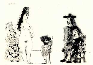 Aguafuertes de la    Suite 347 , de Pablo Picasso, que se exhibe en el Centro Cultural de Cascais.