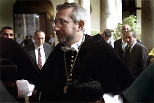 El rector Ruiz, en su despedida del cargo.