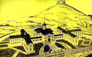 Maqueta del hospital expuesta en la muestra de Alcoy.