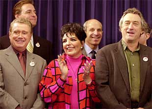 Liza Minelli y Robert de Niro, durante un acto de promoción del turismo en Nueva York.