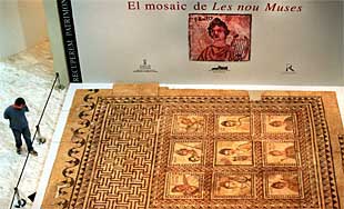 El gran mosaico de las nueve musas recobra su esplendor