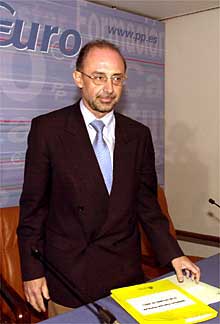 El ministro Cristóbal Montoro, en el Palacio de Congresos.