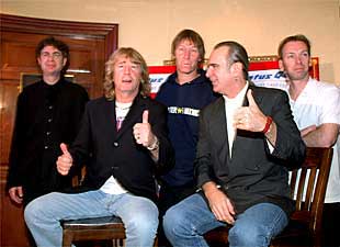 Los componentes del grupo británico Status Quo en Madrid.