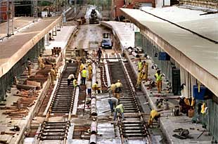 Obras de la futura estación del AVE en Lleida.