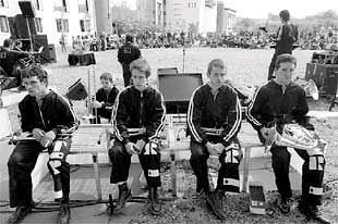 Una fanfarria en la universidad