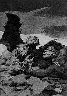 'Se repulen', de la serie  Caprichos,  de Francisco de Goya.