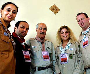 Ruth Ouazana, de los  scouts  israelíes de Francia, Derbel Mohamed, Fayek Hamdi, Kanor Ela e Ivan Gavish.