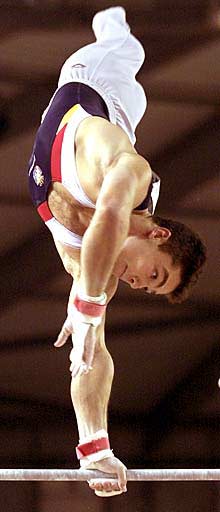 Víctor Cano, en un ejercicio de ayer.