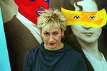 Carmen Calvo, ante una de las obras de su exposición.