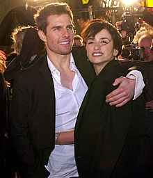 Tom Cruise y Penélope Cruz, en el estreno de    Vanilla sky. 