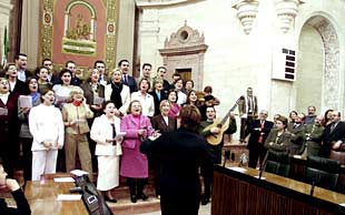 Despedida con villancicos en el Parlamento