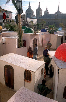 Representación de un belén gigante en San Lorenzo de El Escorial.