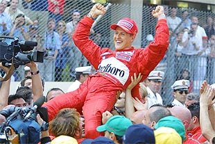 Schumacher, tras ganar en Montecarlo.