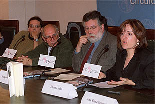 Pedro Guerra, Enrique Miret, Joaquín Estefanía y Elvira Lindo.