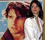 Penélope Cruz junto al cartel de  Vanilla sky .