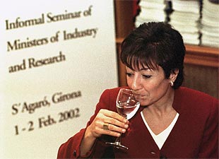 La ministra Anna Birulés, en el seminario de ministros de Investigación de la UE en S'Agaró (Girona).