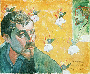  Autorretrato con retrato de Bernard, Los miserables,  de Paul Gauguin, que regaló a Van Gogh en 1888.