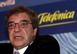 César Alierta, durante la conferencia de prensa de ayer en Sevilla.