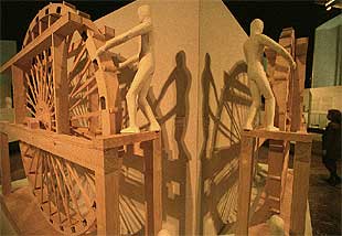 Una vista de la maqueta del sistema rota de las minas de Riotinto, en la exposición    Artifex .