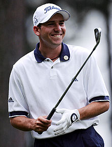 Sergio García sonríe en un momento del recorrido de ayer.