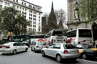 Los autocares toman el centro de Barcelona