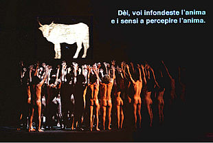 Una escena de    Moisés y Aarón,  durante los ensayos en el teatro Massimo de Palermo.