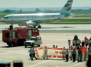 Reivindicación laboral sobre las pistas del aeropuerto de San Pablo