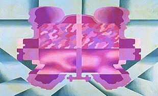 Una obra de Luis Gordillo exhibida en la exposición    Que trata de España. 