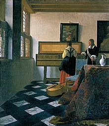  Lady at the virginal with a gentleman  (1662-1665), de Vermeer, de la colección real británica.