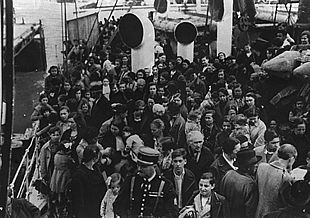 Llegada a Francia de refugiados republicanos españoles durante la guerra civil.