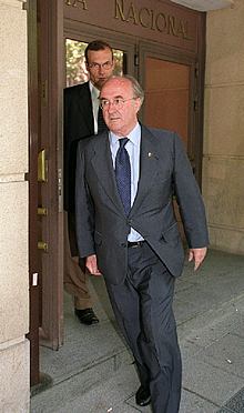 Juan Urrutia, a la salida ayer de la Audiencia Nacional.