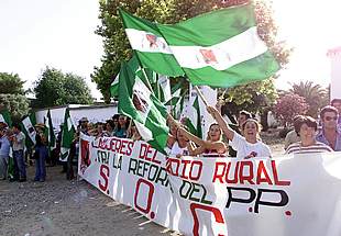 ENCIERRO  JORNALERO EN UNA FINCA DE LA DUQUESA DE ALBA.