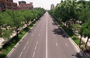 Madrid vacio, durante el partido de España en octavos de final del Mundial.