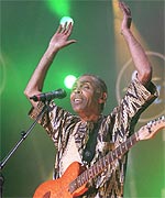 Gilberto Gil, durante su actuación en el festival de jazz de Montreaux.