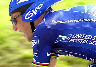Lance Armstrong, durante la contrarreloj.