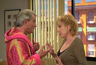 José Sancho y Rosa María Sardá, durante la grabación de  Pareja abierta. 