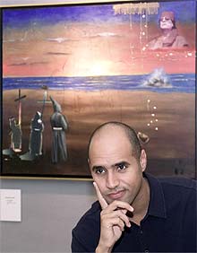 GADDAFI, PINTADO POR SU HIJO.