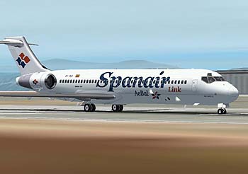 Detalle de un avión de Spanair