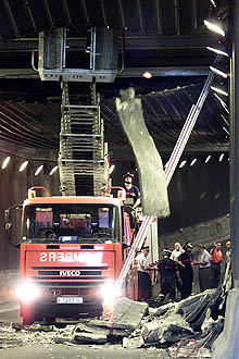 Cerrado por un desplome un túnel en la ciudad de Valencia