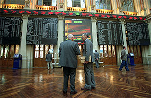 Parquet de la Bolsa de Madrid.
