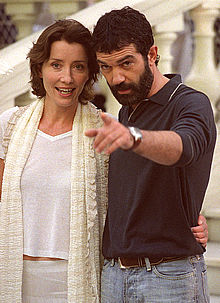 Thompson y Banderas se sometieron a una sesión de fotos en un hotel madrileño antes de dar la conferencia de prensa.