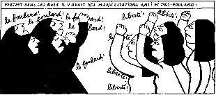 Viñeta del cómic  Persepolis,  de Marjane Satrapi.