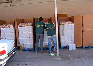 26.000 litros de alcohol entre sacos de patatas