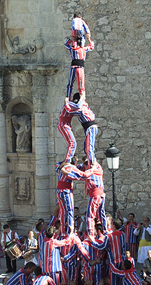 Una de las  muixerangas  de seis alturas ayer en Algemesí.