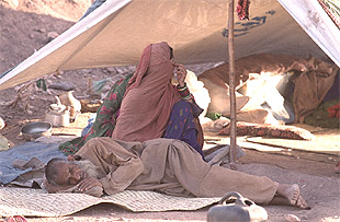 Campamento de refugiados afganos en territorio paquistaní.