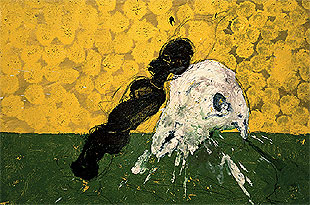    Statuette et crâne     (2000),  de Miquel Barceló, imagen cedida por cortesía de la Galería Bruno Bischofberger, Zúrich. OBJETO